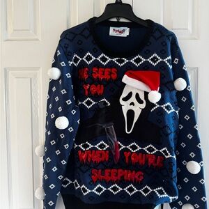 Spirit Navy Festive Horror Sweater